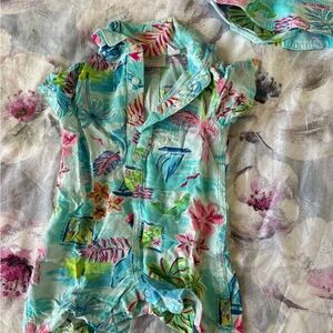 The Children's Place Tropical Print Kids Matching Set - Blue and Pink